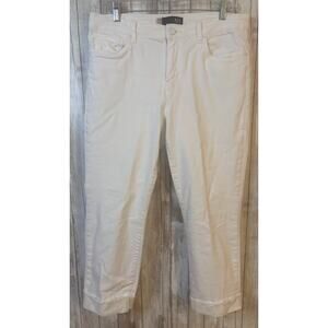 KUT FROM THE KLOTH White Amy Crop‎ Straight Leg Jeans Size 14